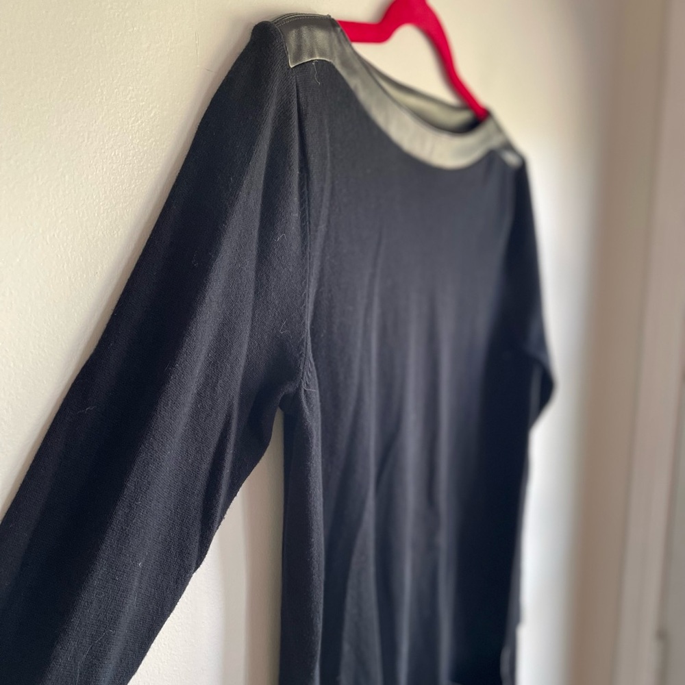 Eight Eight Eight Sweater Dress with Faux Leather Trim Size M - Picture 2 of 5